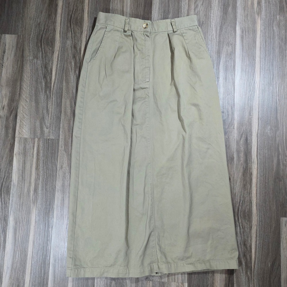Vintage Gotcha Covered Khaki Maxi Skirt Tan Pleated High Waist Made in‎ USA 12